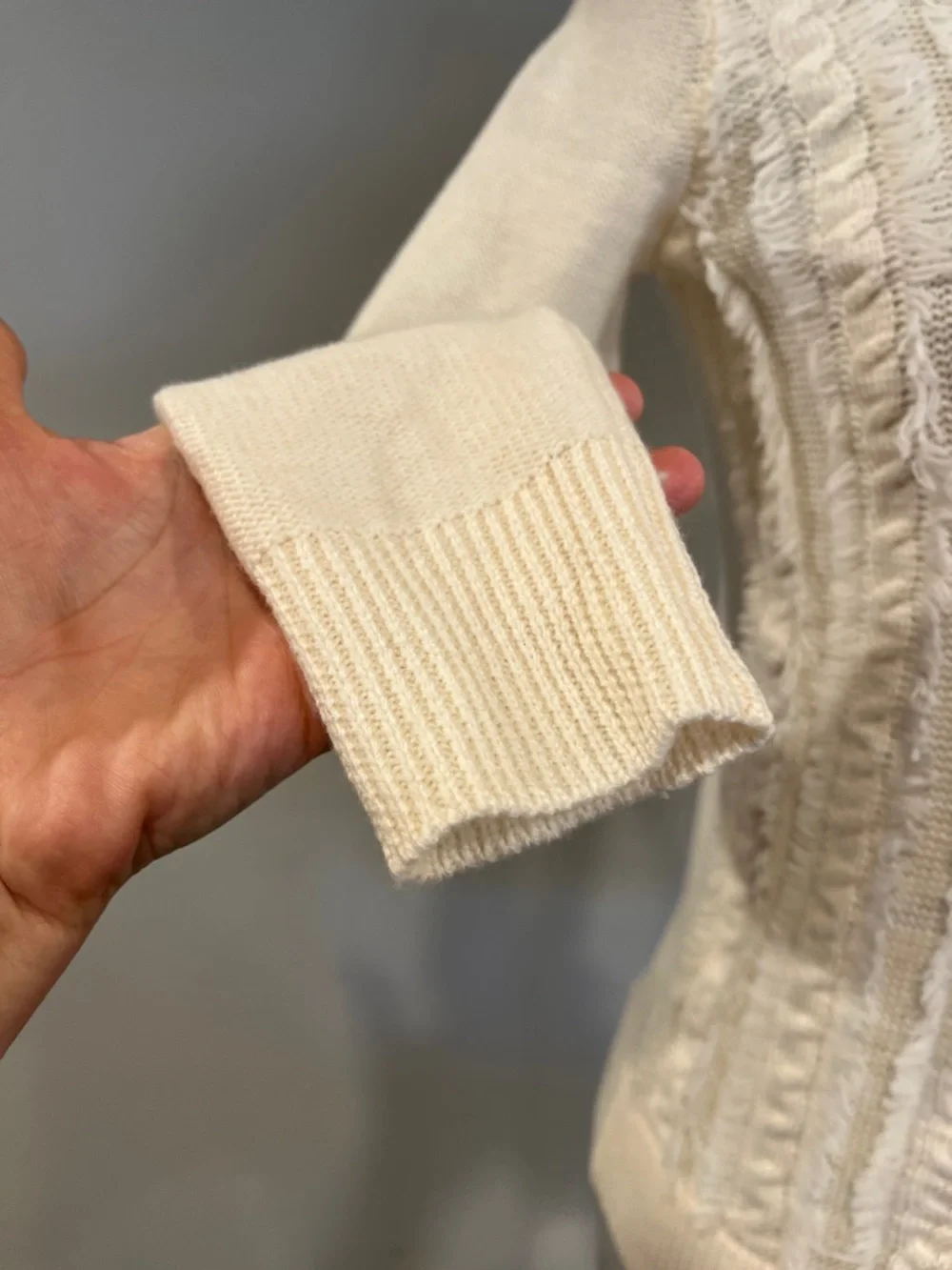 J. Crew merino‎ wool Cream Cable Knit Sweater size XXS